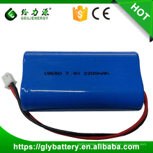 Großhandelspreis wiederaufladbare 2 s1 p 2200 mah batterie 7,4 v akku lithium-ionen 18650 batterie